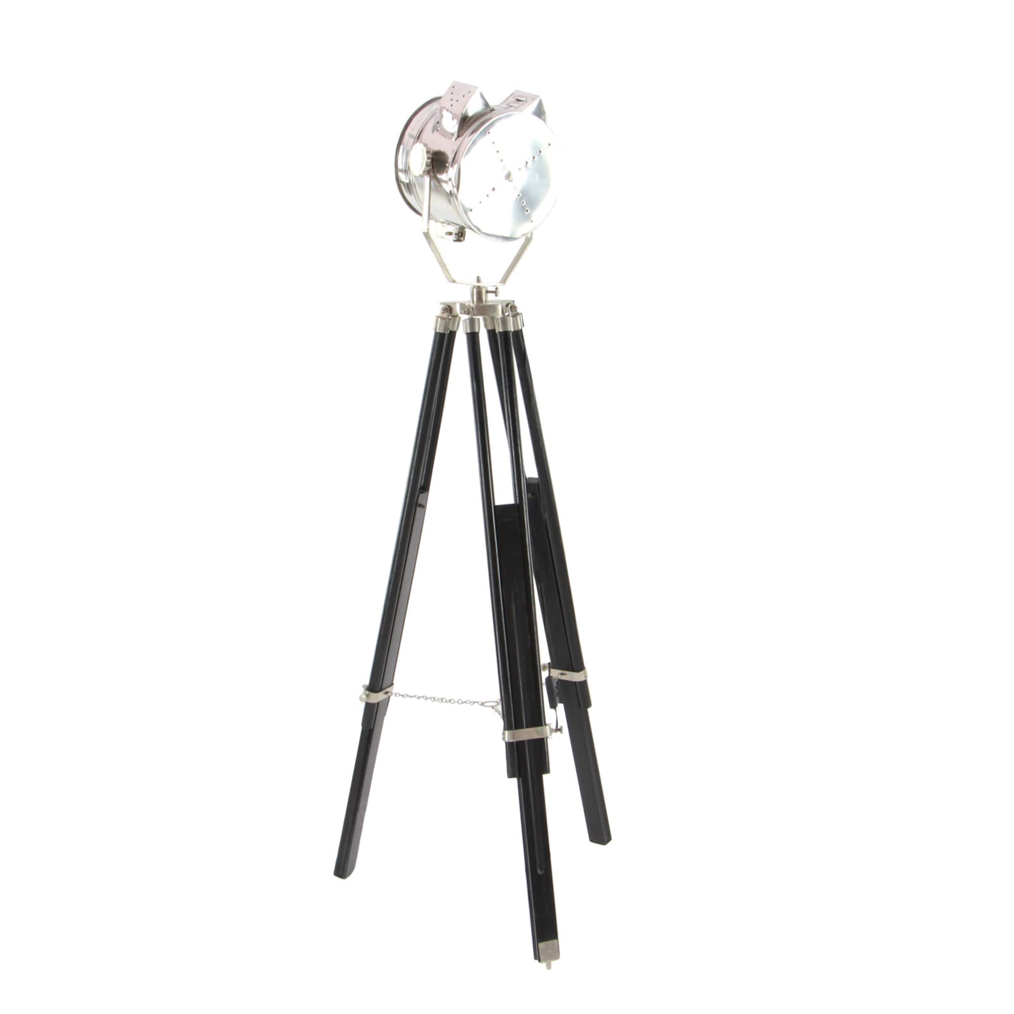 75" Black Wood Industrial Floor Lamp
